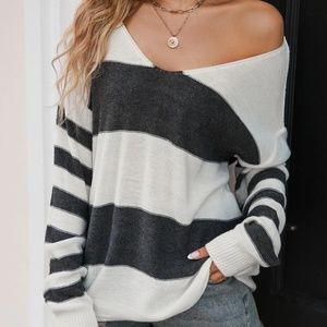 04 Cozy Color Block Sweater Top